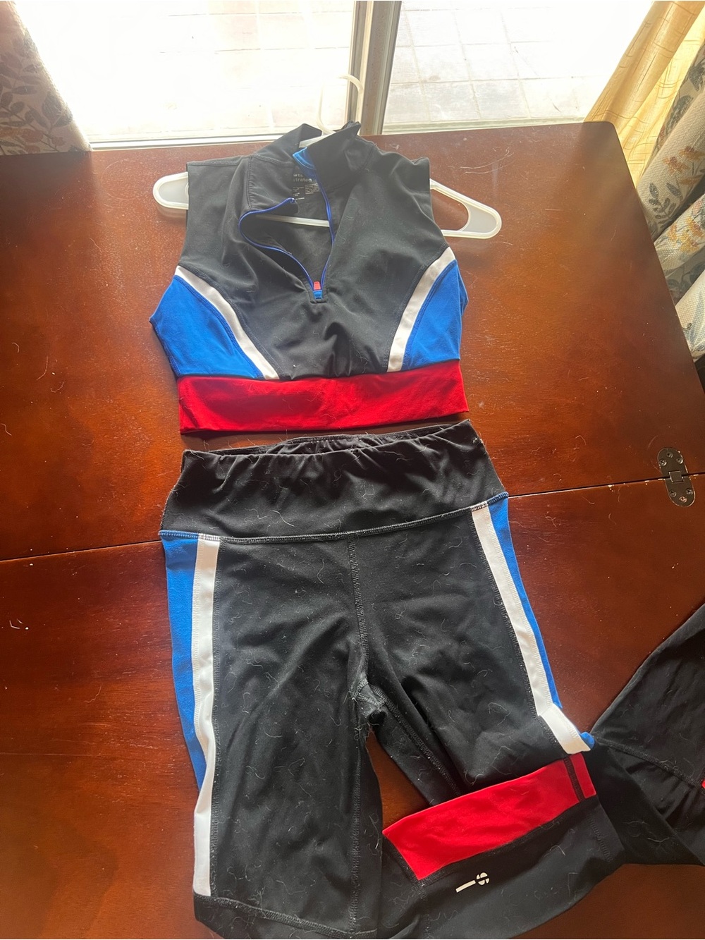 Sports illustrated workout set - black  with red white and blue accents